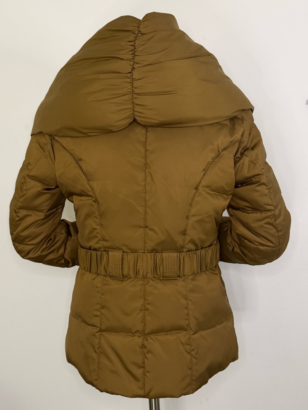 Laundry Puffer Jacket with Oversized Shawl Collar - Olive Brown - Picture 2 of 7